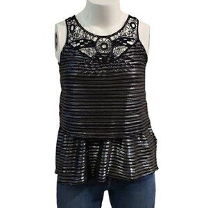 [Signature Studio] Black & Silver Top - Size S